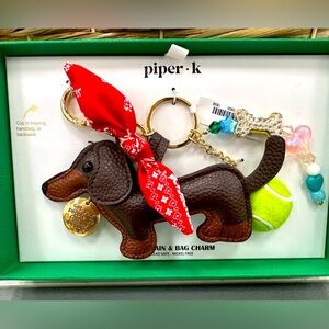 New super cute Piper K Dachshund Doxie Dog Bag Charm